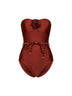 Costume intero con fiore Indra in lycra marrone