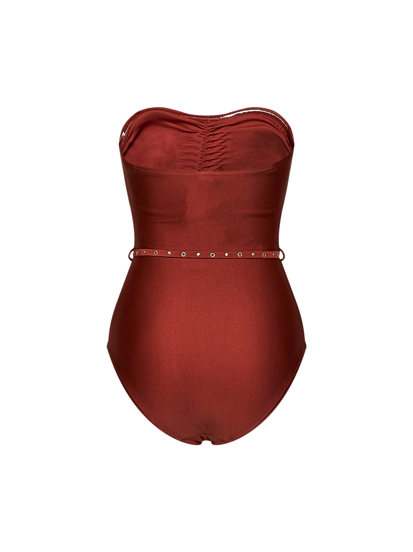 Costume intero con fiore Indra in lycra marrone