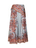 Blue floral Paisley-print silk habotai Aster scarf midi skirt
