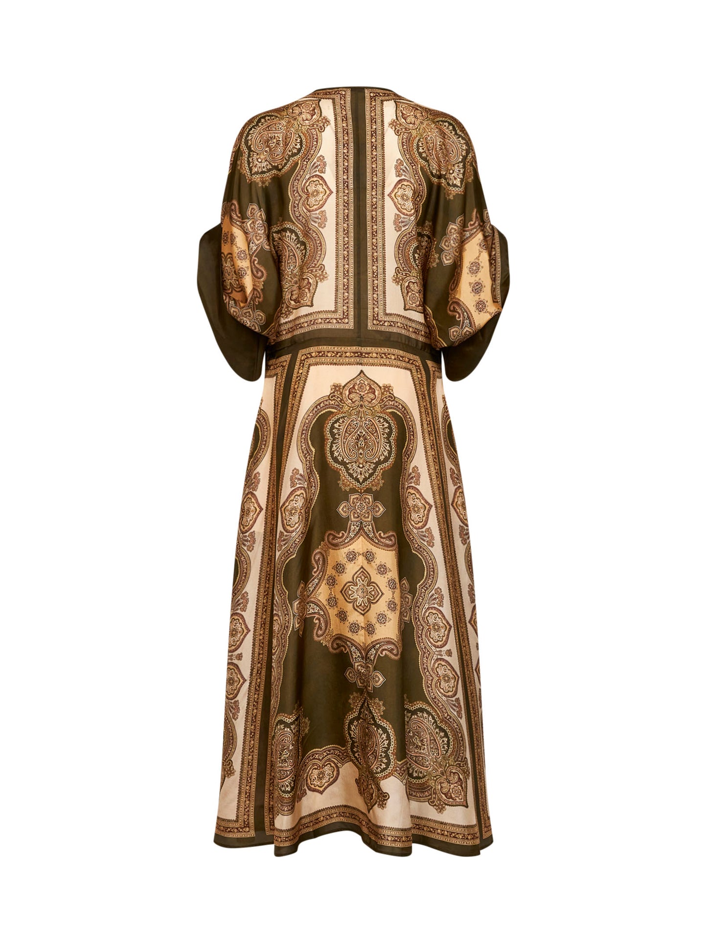 Olive Paisley-print silk habotai Mahon midi tunic dress