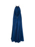 Maxi abito arricciato con perline Aster in seta cobalto scuro<BR/>