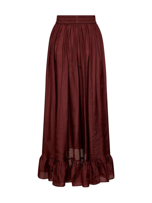Merlot silk habotai Aster maxi skirt