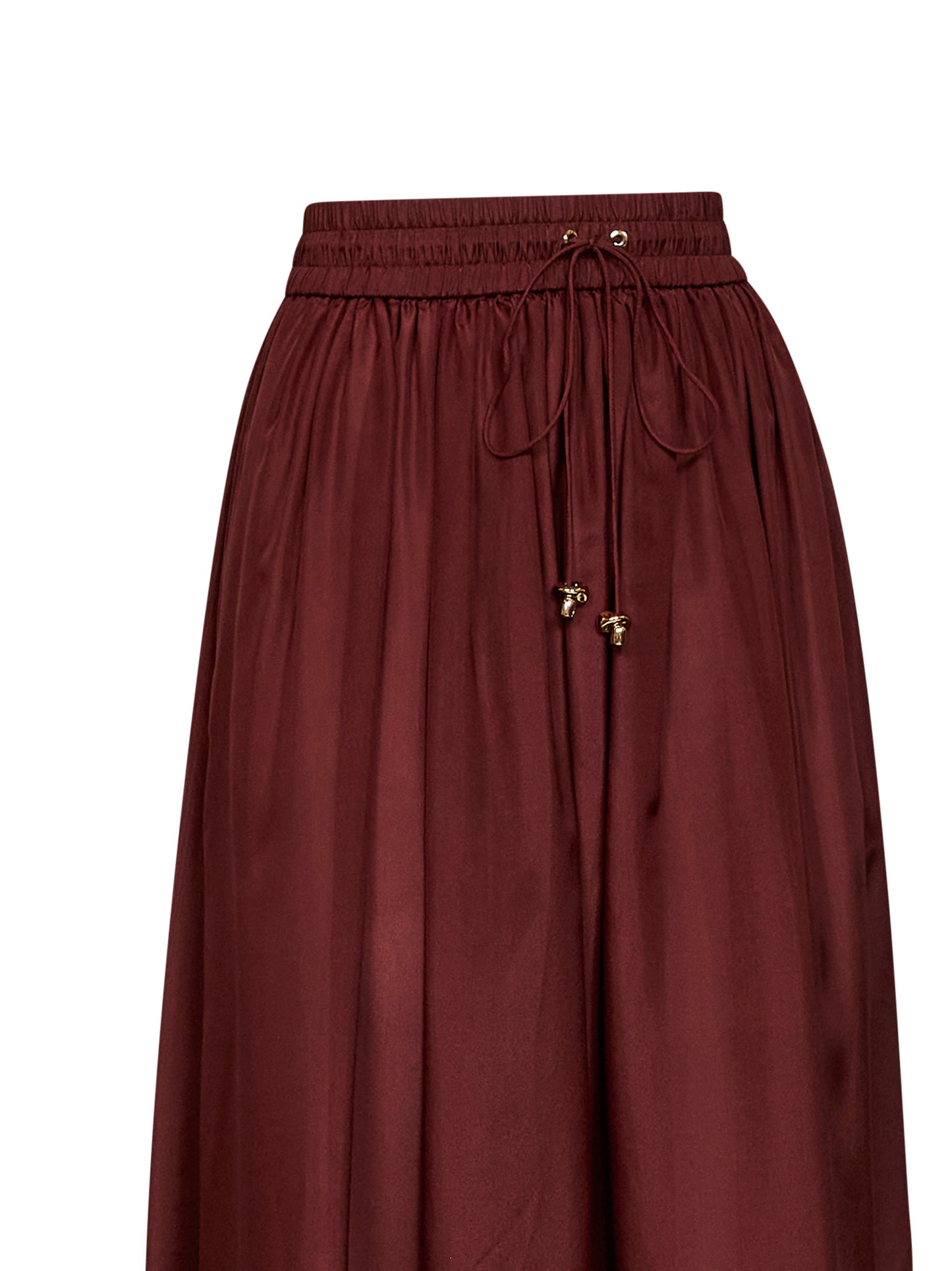 Merlot silk habotai Aster maxi skirt