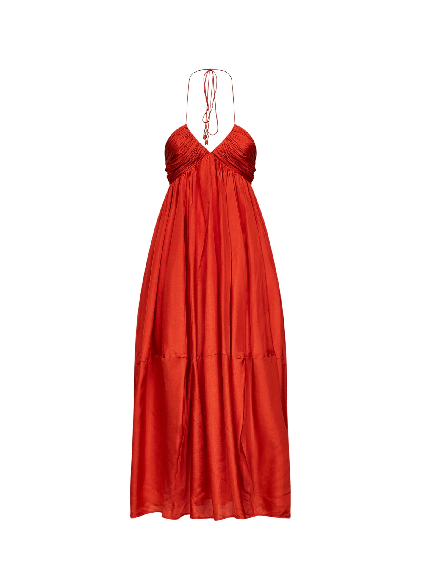 Tangerine silk habotai Mahon maxi dress