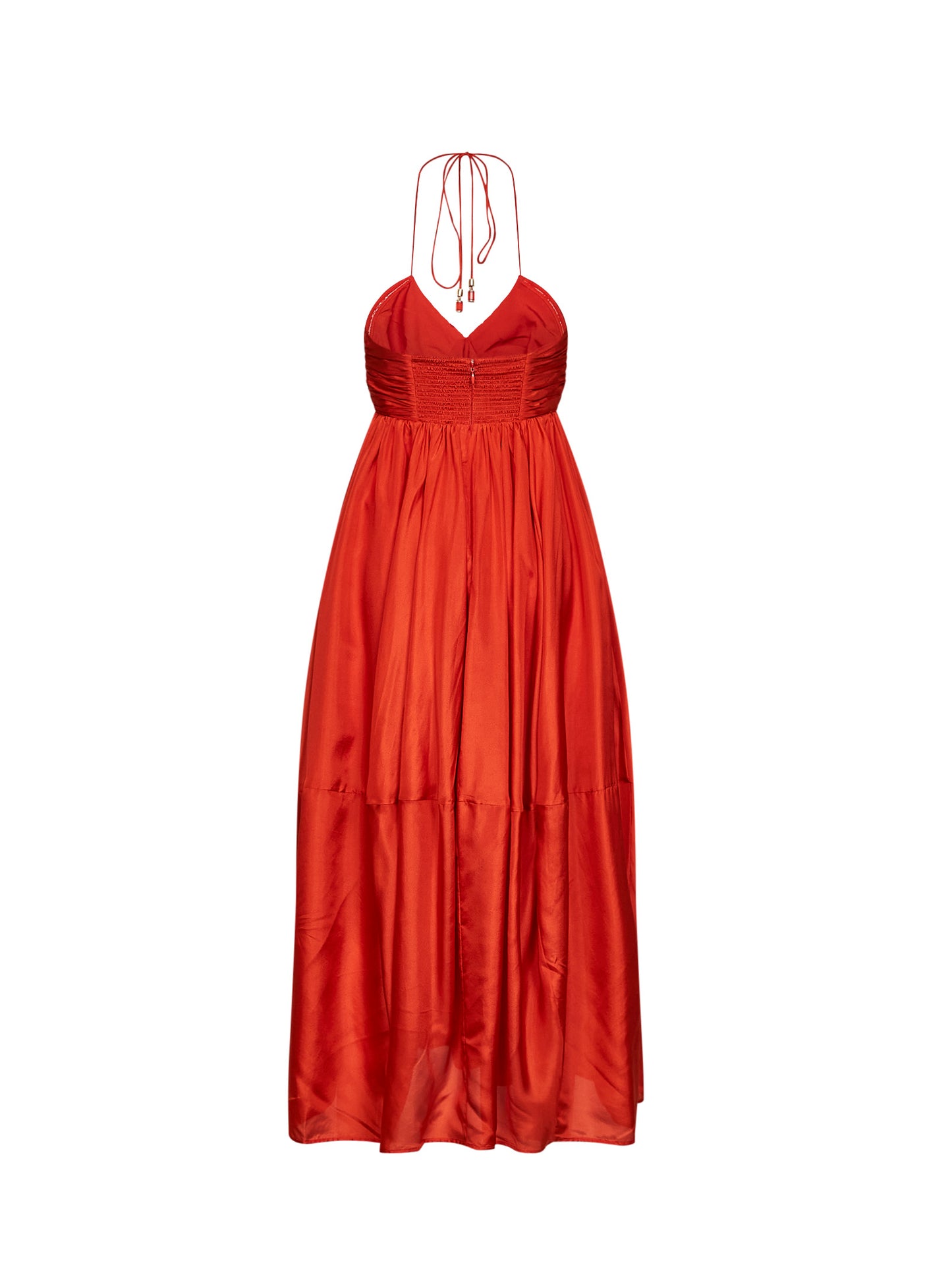 Tangerine silk habotai Mahon maxi dress