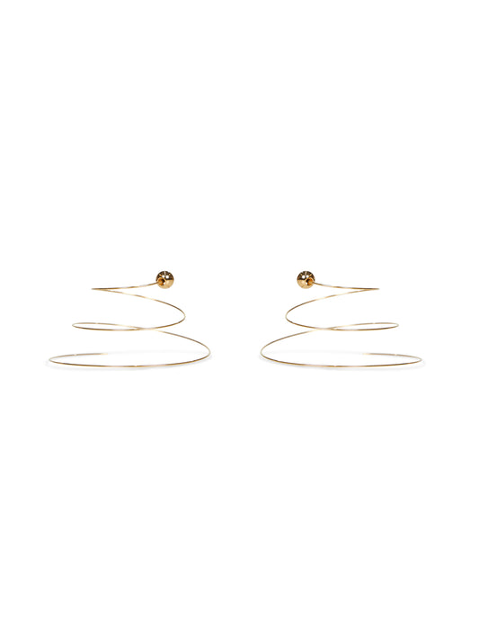 Gold Thin Spiral earrings