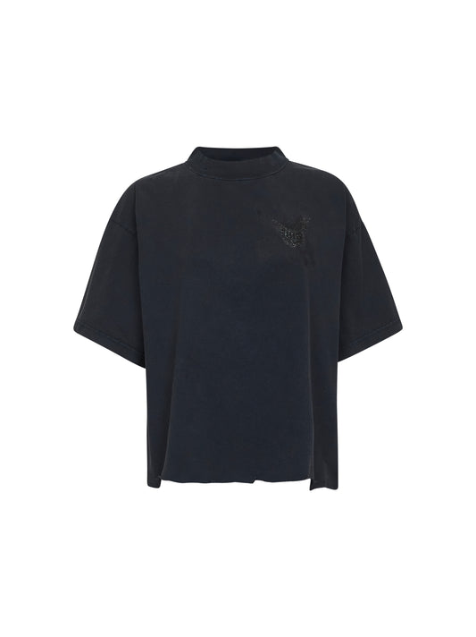 T-Shirt Cropped Balenciaga Nail Polish nera