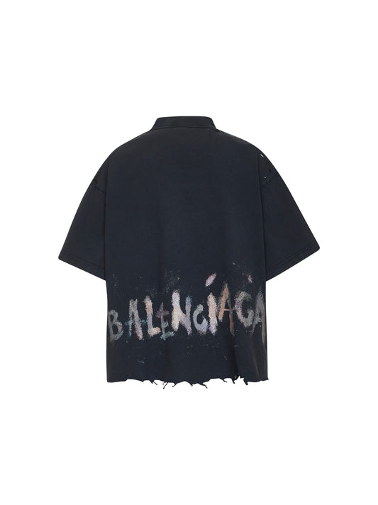 T-Shirt Cropped Balenciaga Nail Polish nera
