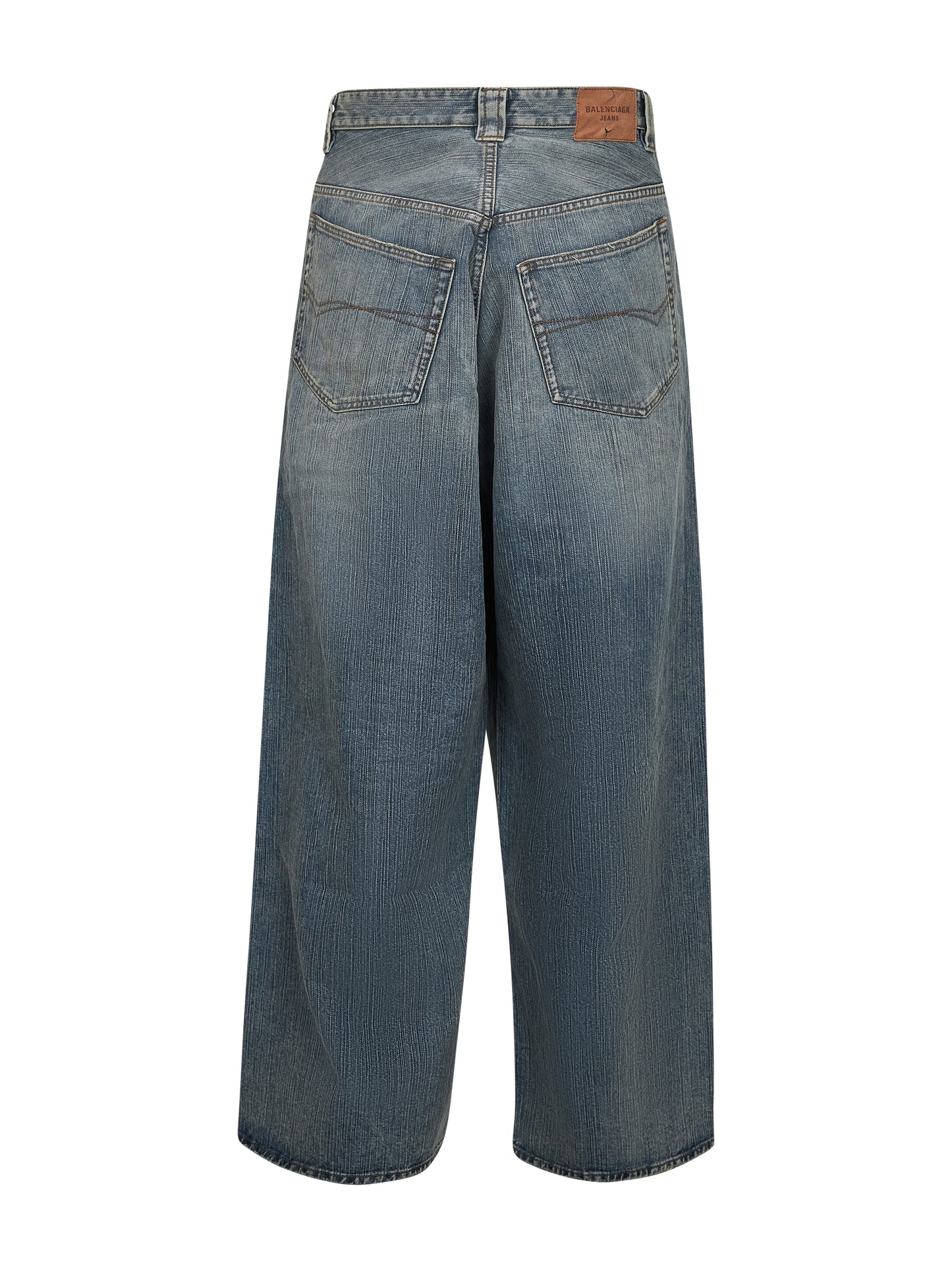 Jeans Baggy in denim ritorto blu chiaro