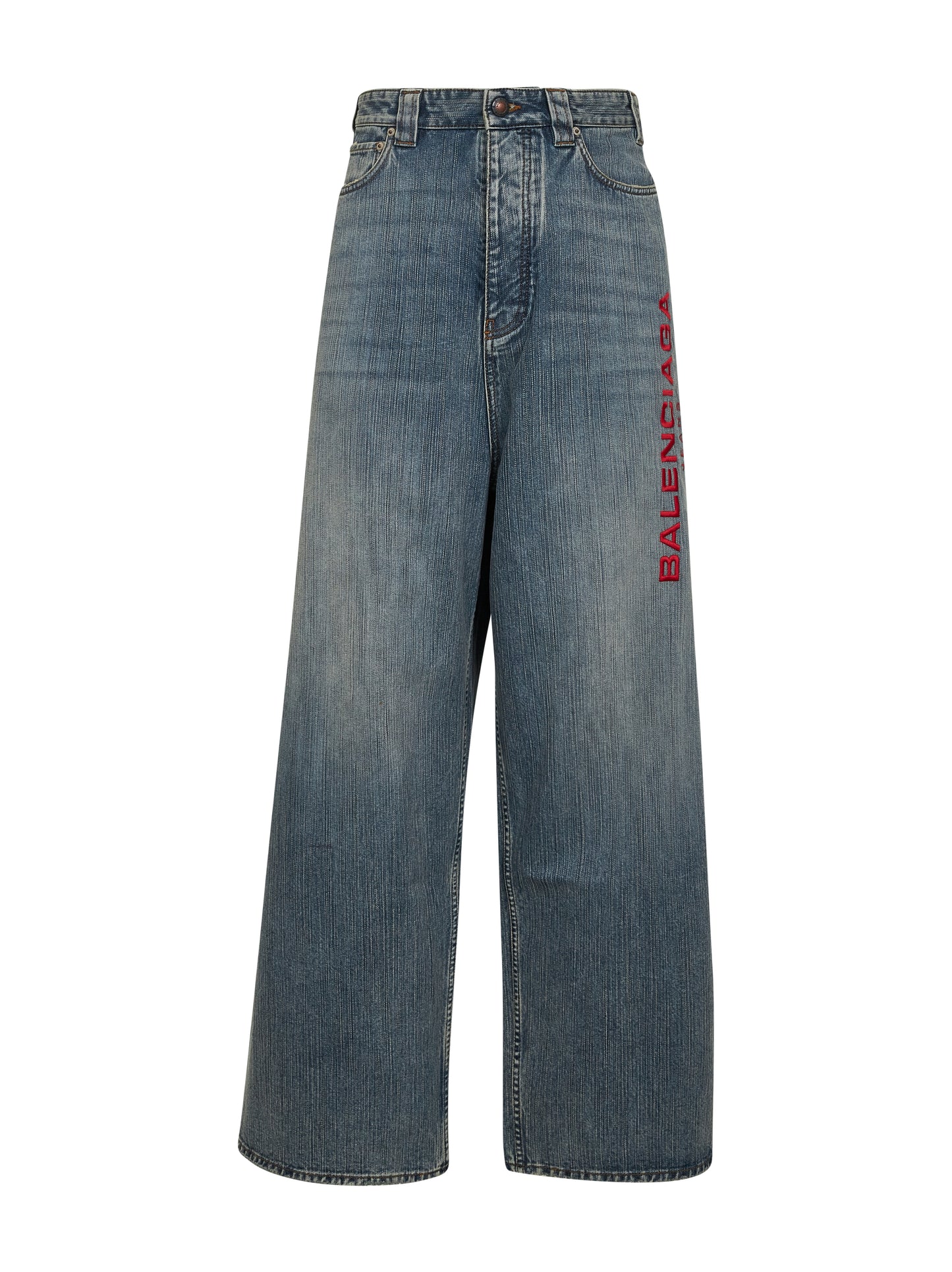 Jeans Baggy in denim ritorto blu chiaro