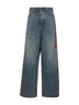 Jeans Baggy in denim ritorto blu chiaro