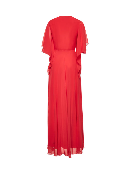 Orange georgette Adrian long dress