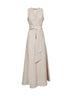Ecru viscose and linen Alongi long dress