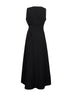 Black viscose and linen Alongi long dress