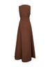 Brown viscose and linen Alongi long dress