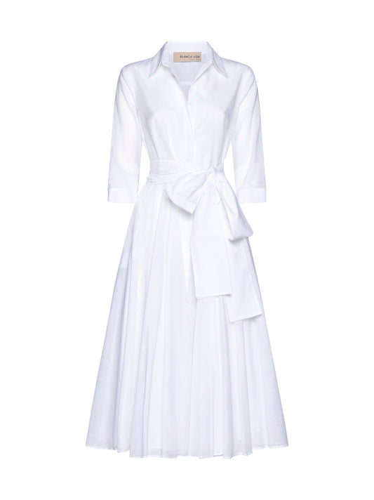 Aptenia belted shirt dress