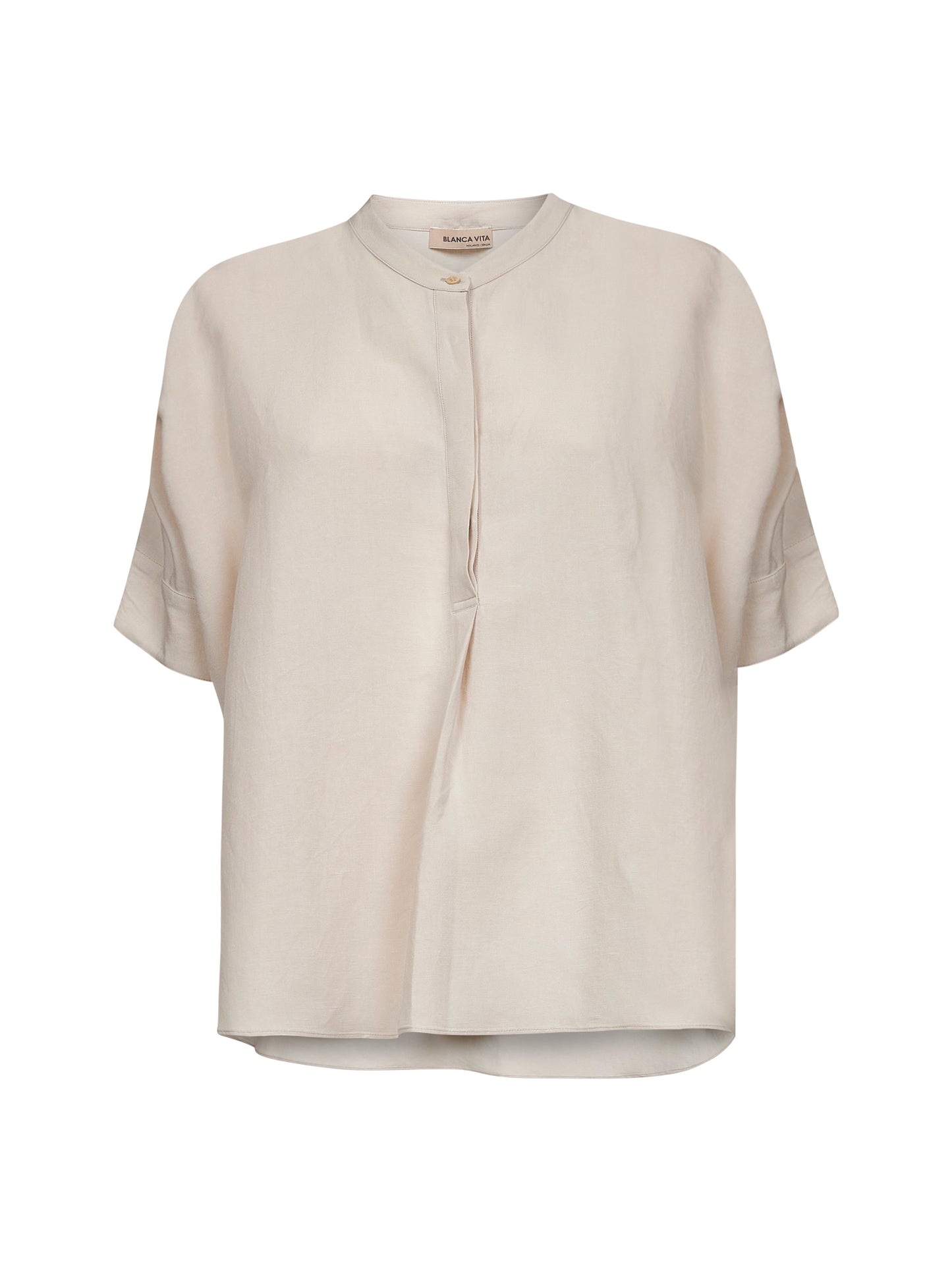 Ecru viscose and linen Brida tunic shirt