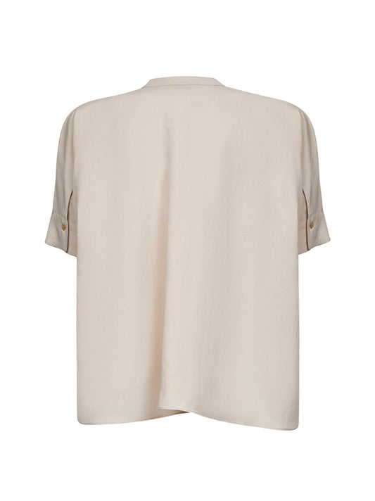 Ecru viscose and linen Brida tunic shirt