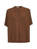 Brown viscose and linen Brida tunic shirt