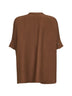 Brown viscose and linen Brida tunic shirt