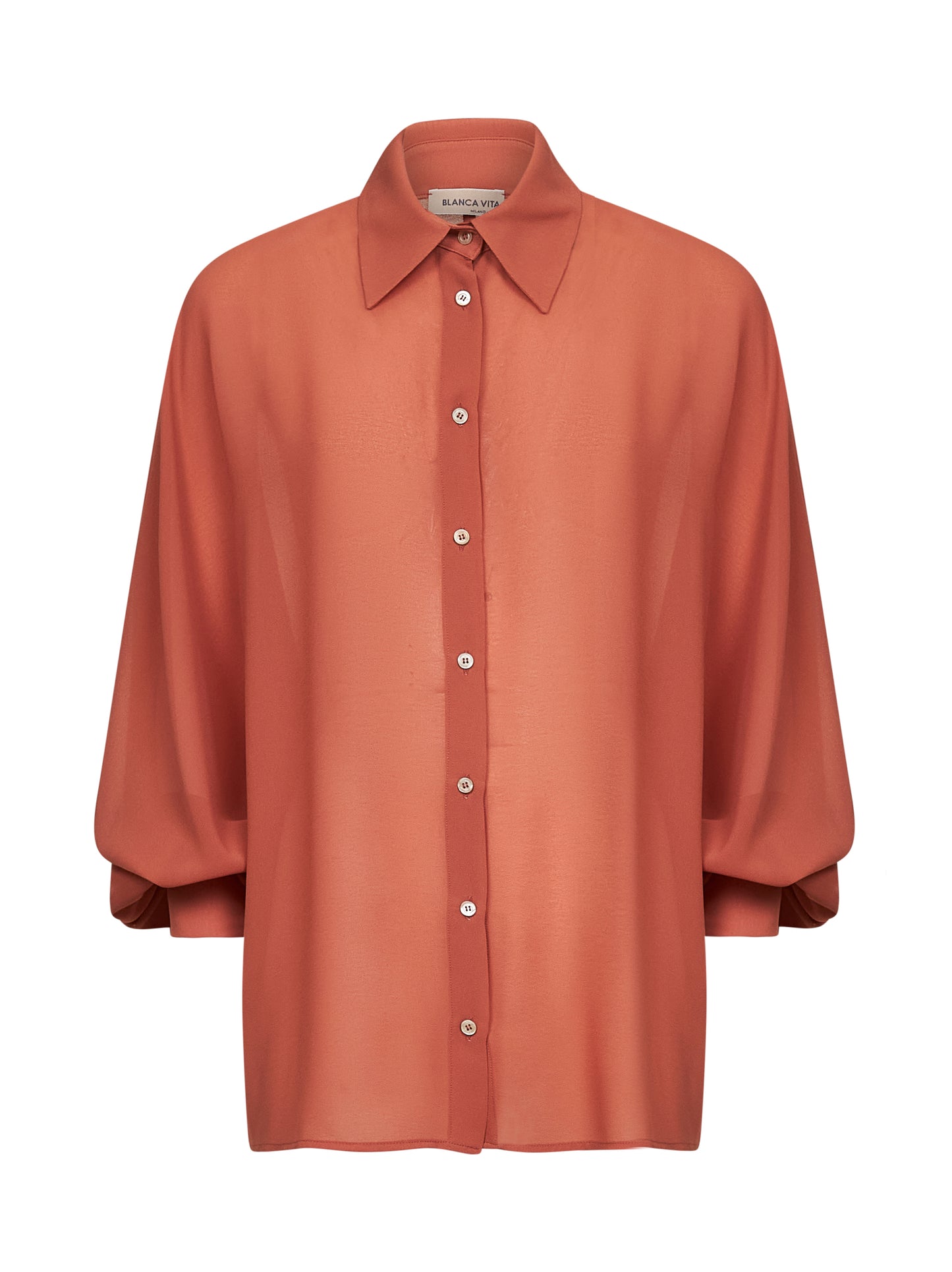 Orange crêpe Cucumber shirt