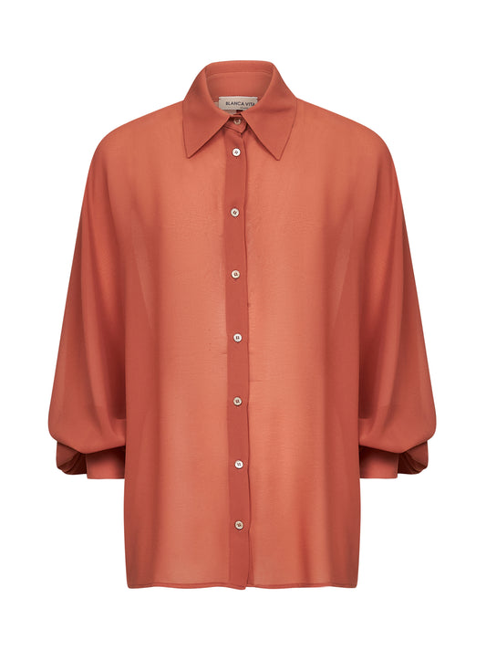 Orange crêpe Cucumber shirt