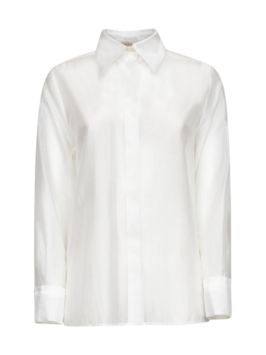 White lyocell blend Curly shirt