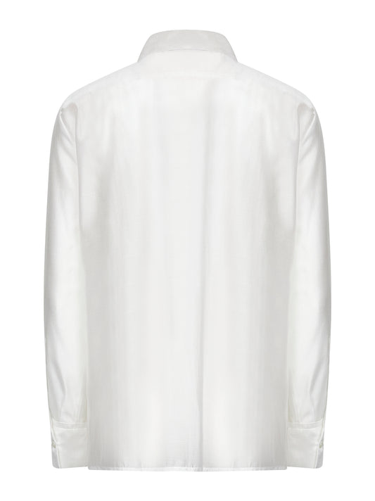 White lyocell blend Curly shirt