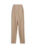 Pantaloni doppia pince in misto viscosa beige