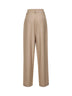 Pantaloni doppia pince in misto viscosa beige