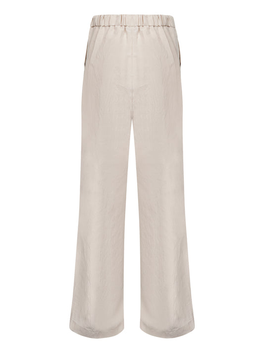 Beige viscose and linen Prinea trousers