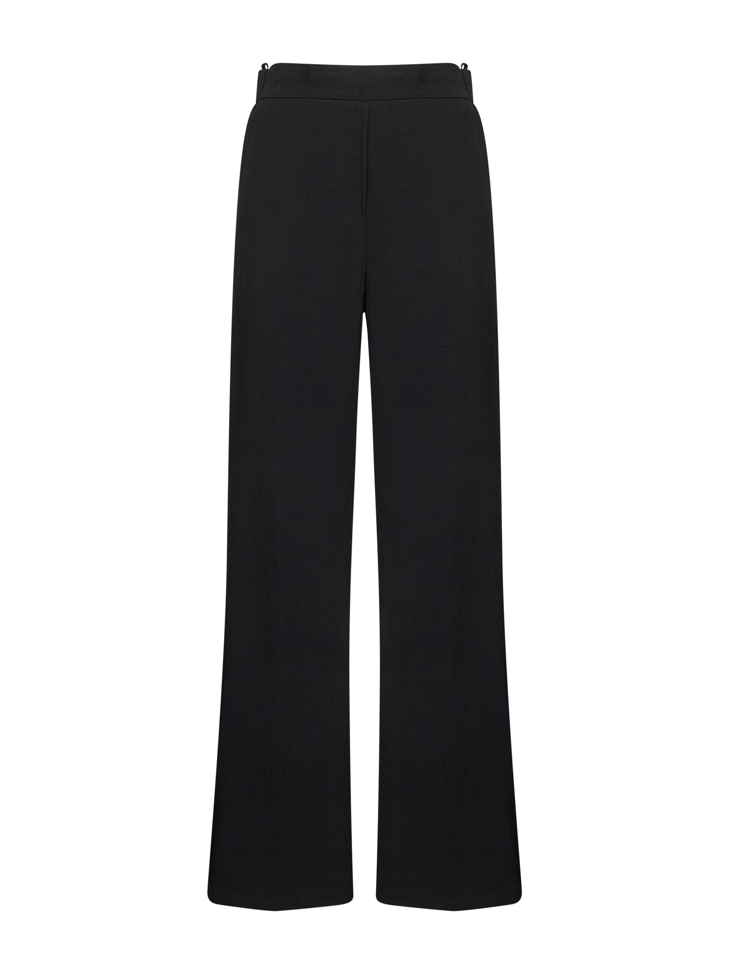 Black viscose and linen Prinea trousers