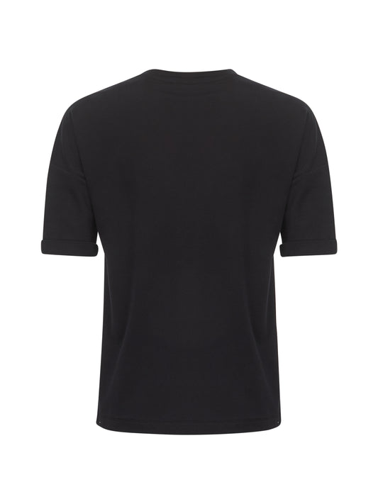 Black stretch jersey Tessy crewneck T-shirt
