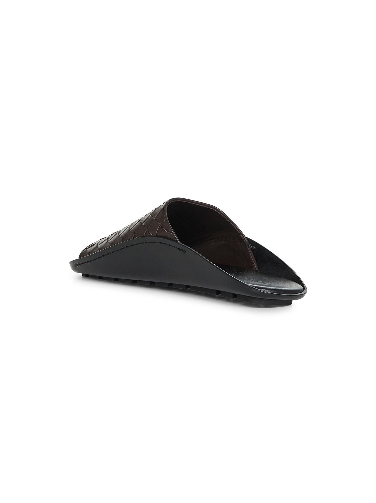 Brown Intrecciato leather Wave mule