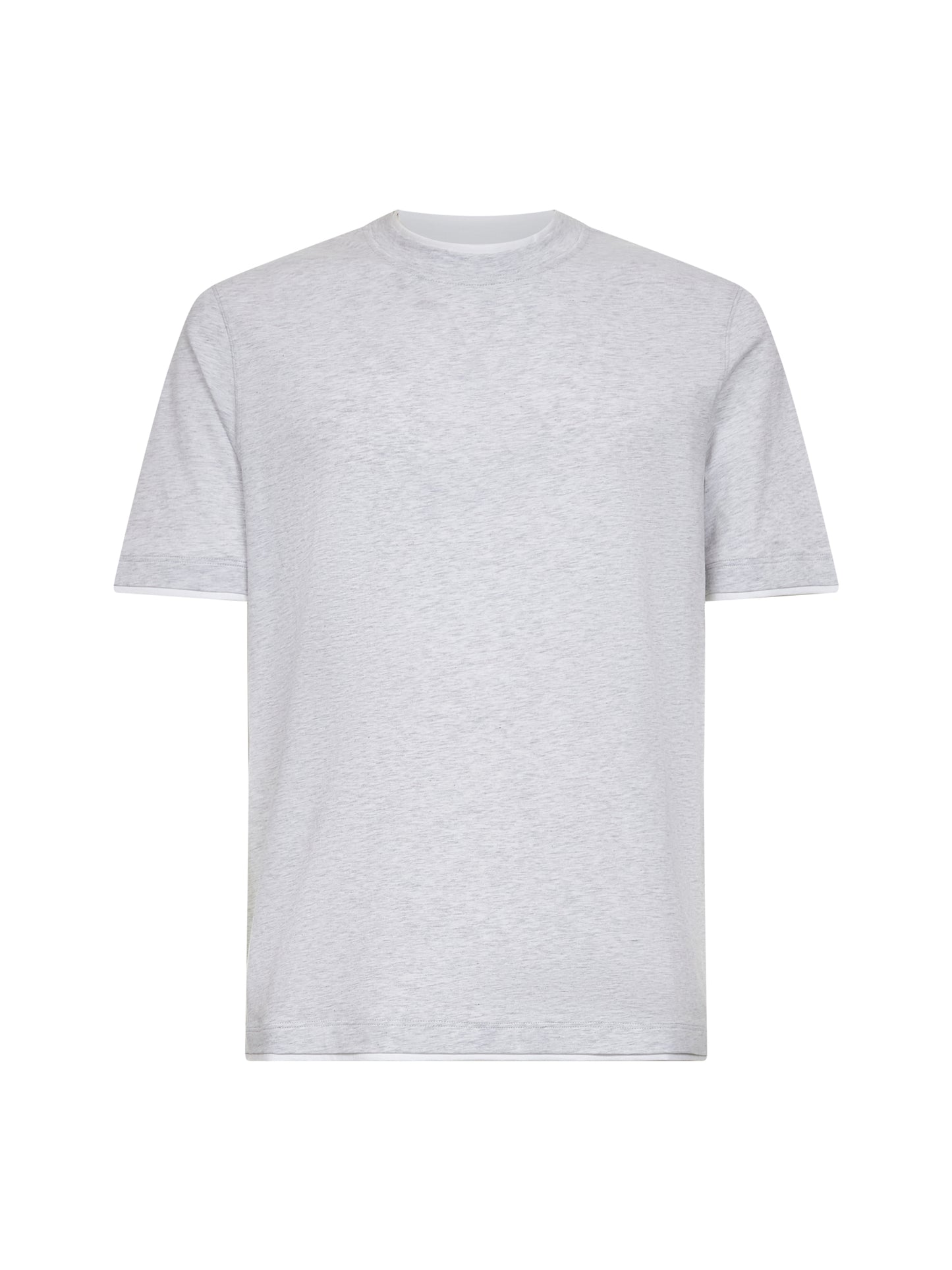 T-shirt in cotone bianco con Faux Layering