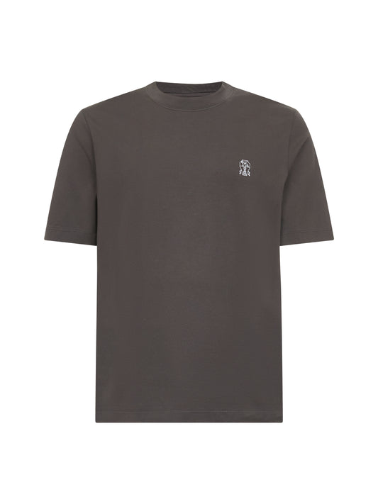 T-shirt marrone con stemma Solomeo