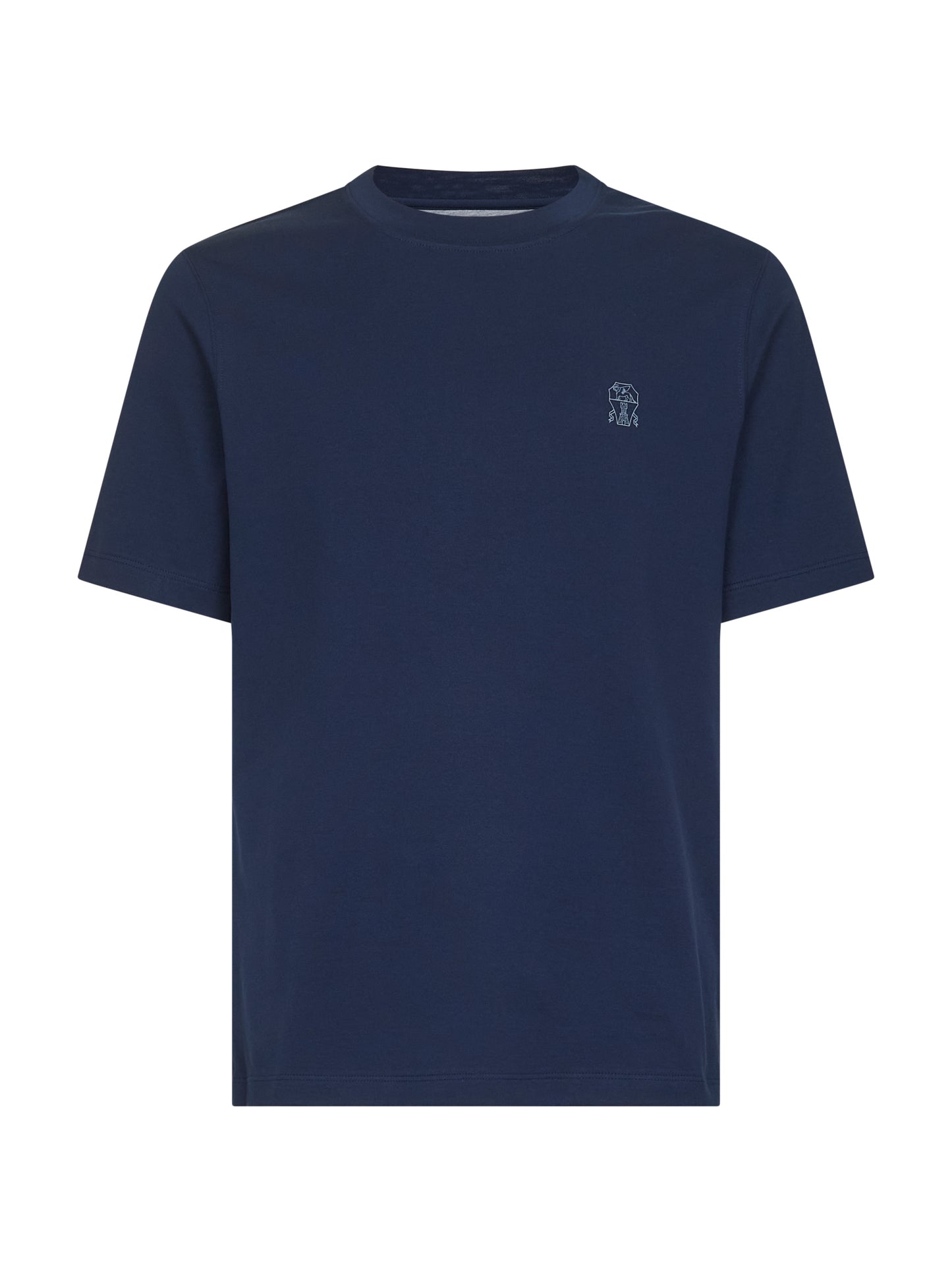 T-shirt blu con stemma Solomeo
