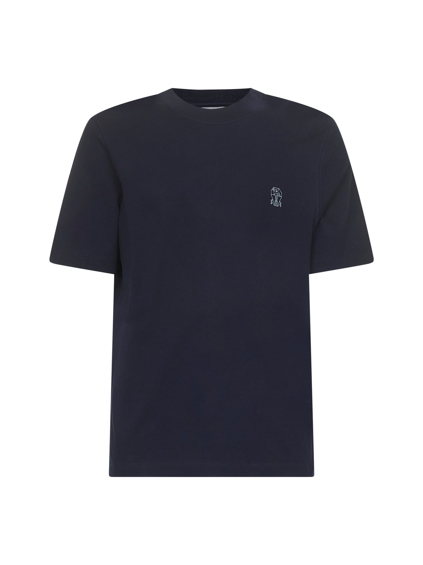 T-shirt blu con stemma Solomeo