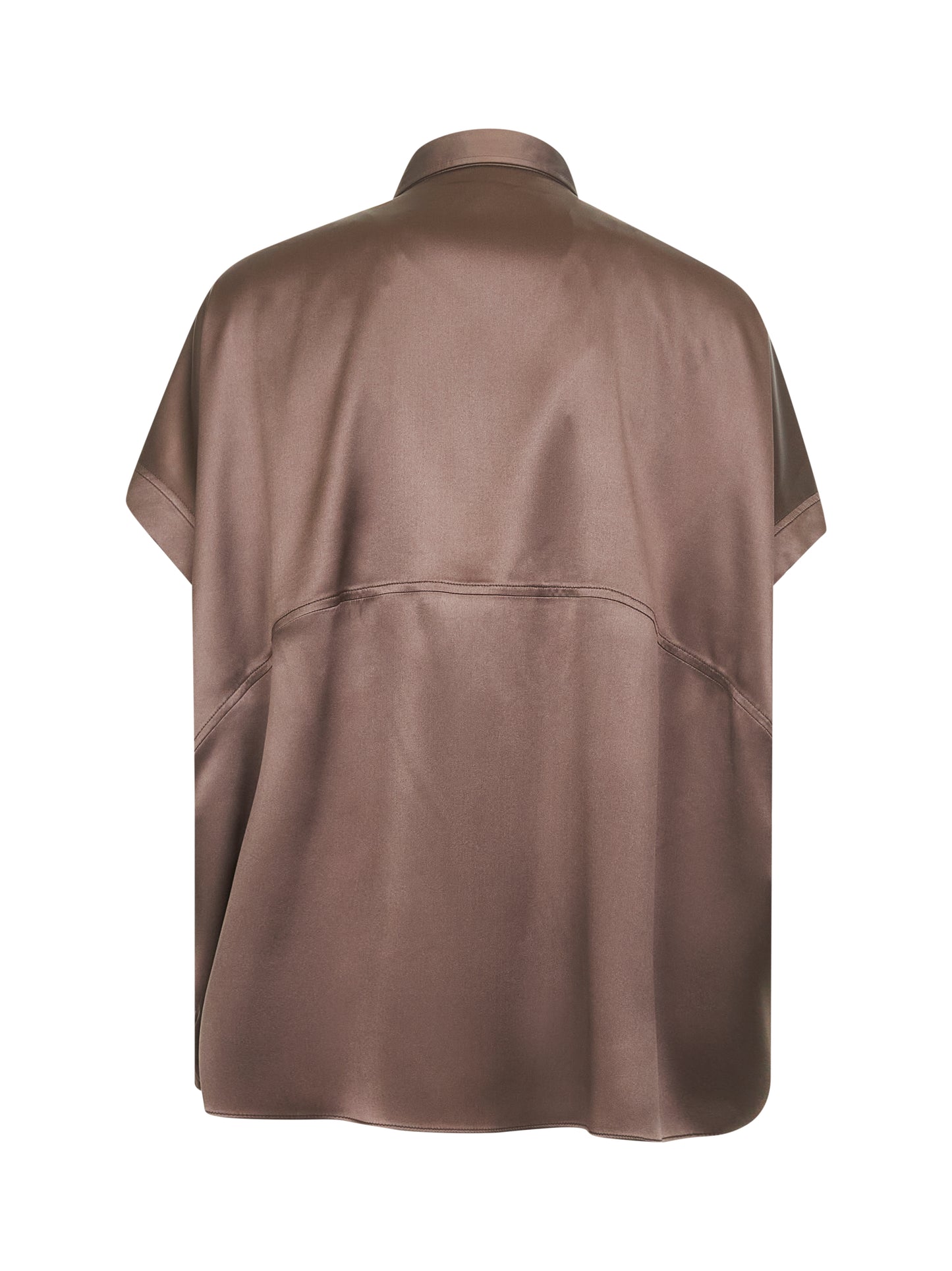 Brown satin monili shirt