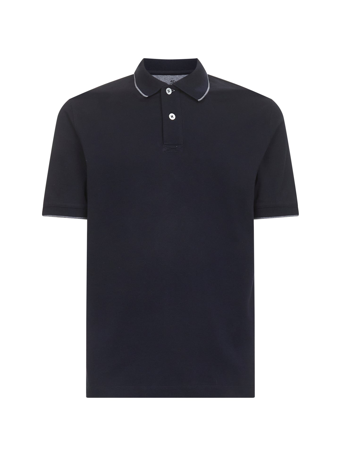 Blue cotton piquet polo shirt