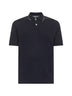 Blue cotton piquet polo shirt