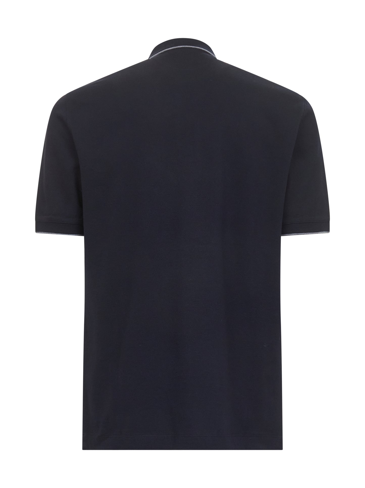 Blue cotton piquet polo shirt