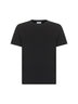 T-shirt in jersey di cotone nero con monile