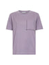 Purple jersey Shiny Pocket Detail T-Shirt