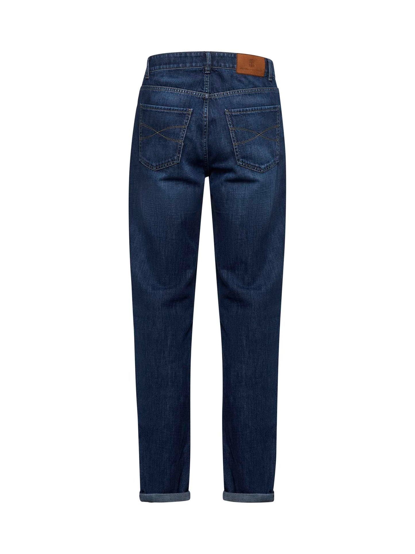 Blue denim traditional fit jeans