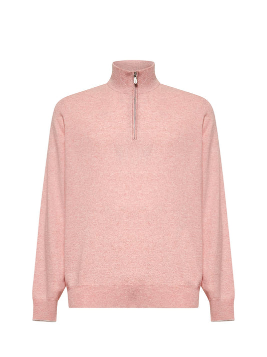 Pink cashmere turtleneck sweater