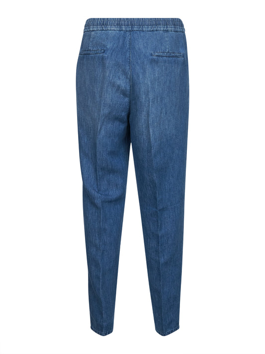 Pantalone leisure fit in denim blu medio