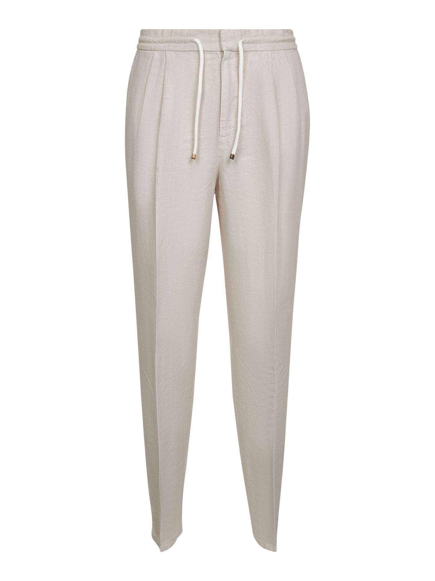 Pantaloni leisure fit in lino beige