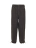Pantalone relaxed fit in gabardina di lino marrone