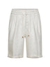 Ivory linen gabardine Bermuda shorts